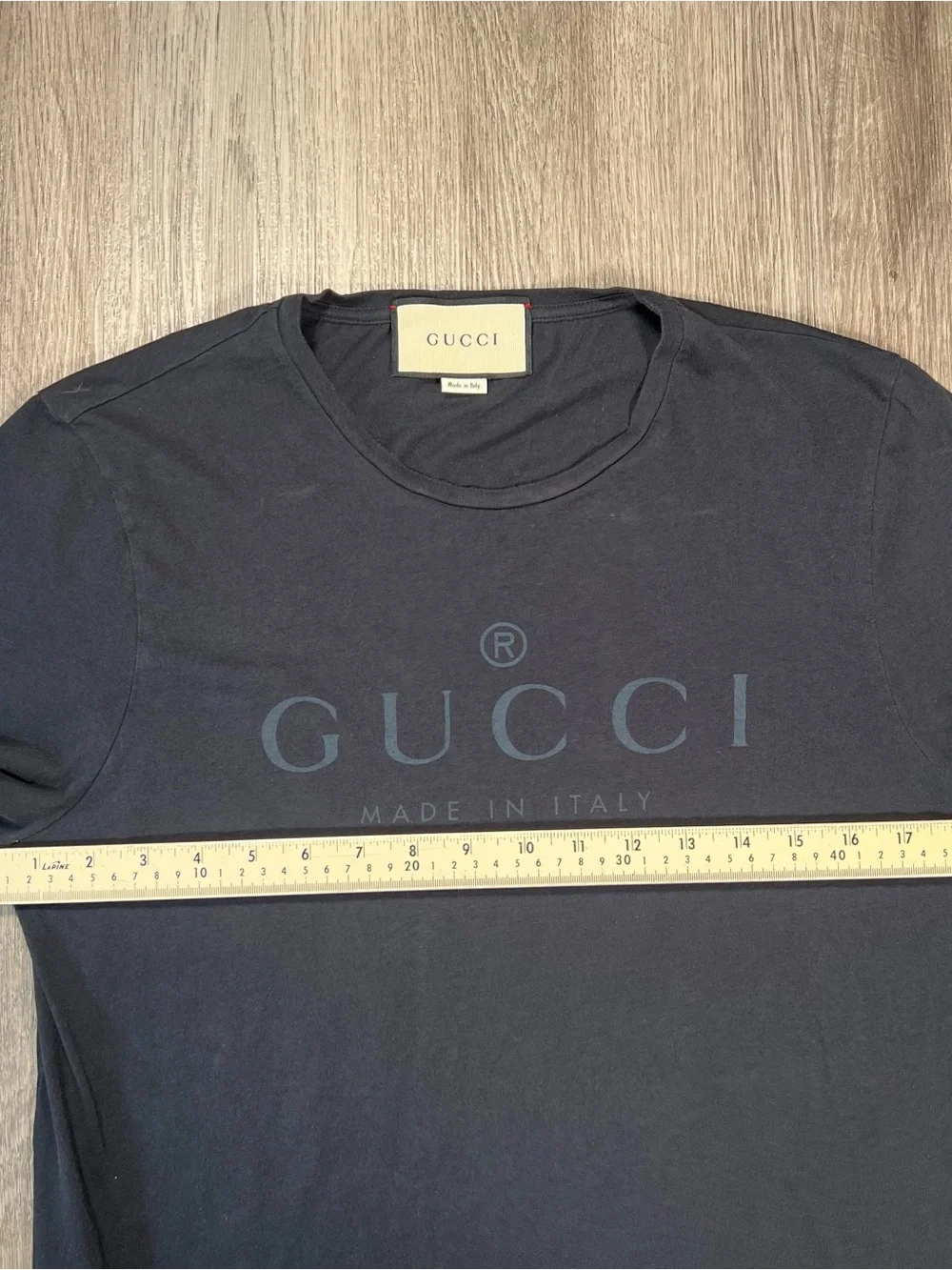 Gucci Men's Black Logo Crew Neck Short Sleeve Cotton Jersey T-Shirt Size L Italy